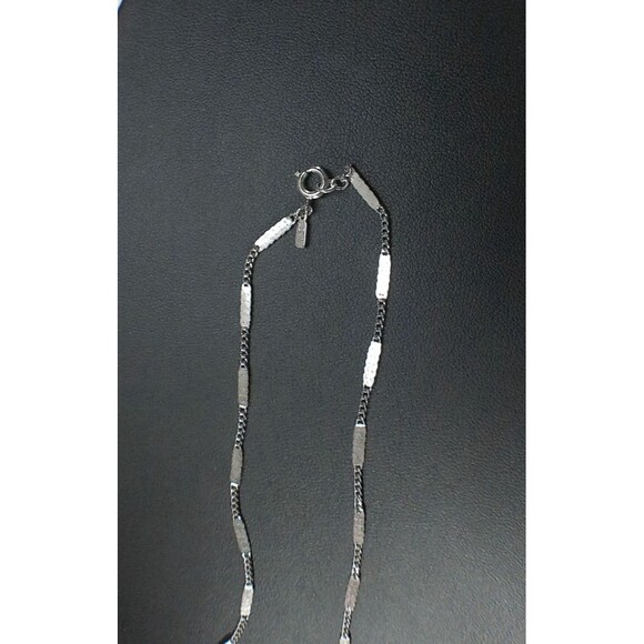 VTG Signed Monet Necklace Minimalist 15" Chain Lightweight Dainty Silver Tone - Picture 2 of 4